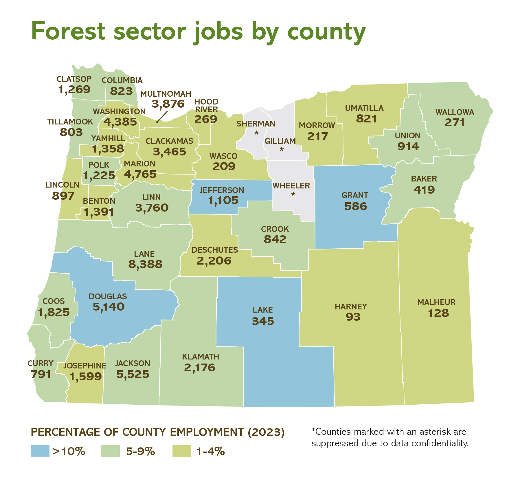 Forest sector employment map
